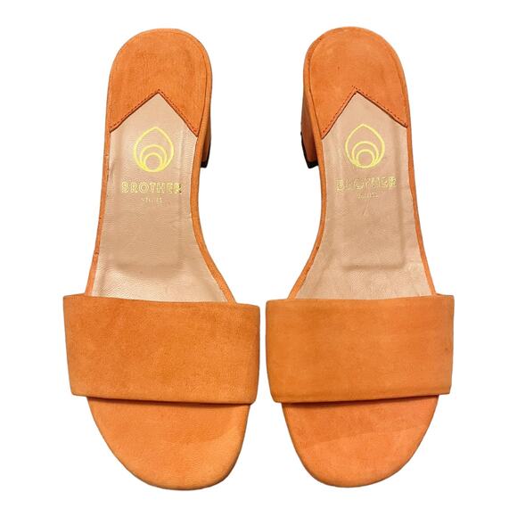 BROTHER VELLIES Solt Slides Guava Orange Suede Sandals Mules Open Toe Leather 7 - Picture 3 of 9